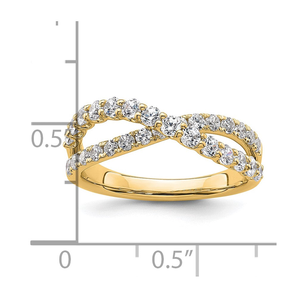 True Origin 14K Yellow Gold 1 carat Lab Grown Diamond VS+ F+ Complete Crisscross Band
