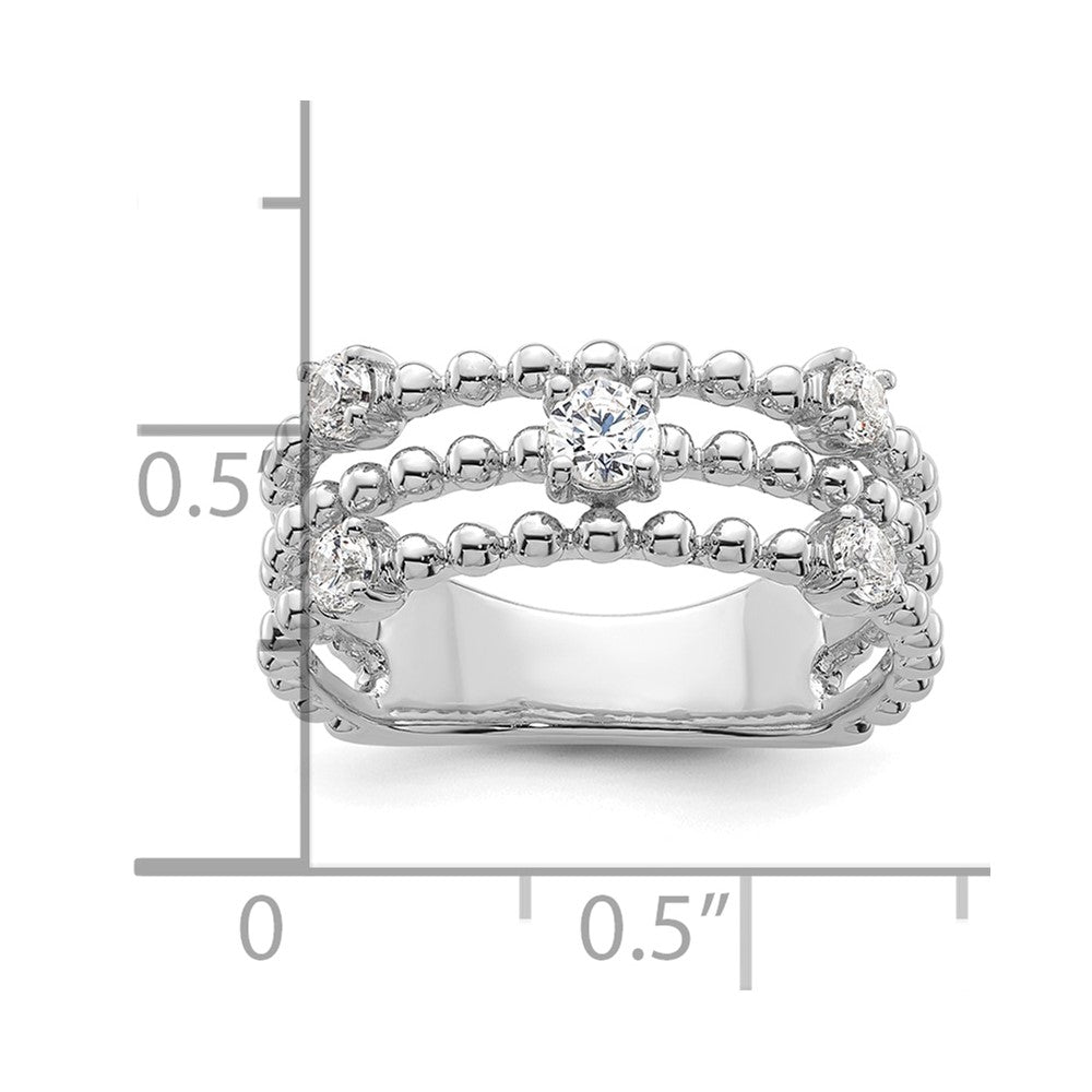 True Origin 14K White Gold 3/8 carat Lab Grown Diamond VS+ F+ Complete Triple Band