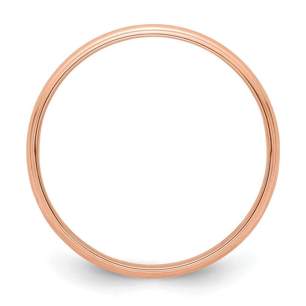14k Rose Gold 4mm Lightweight Milgrain Half Round Wedding Band Size 6