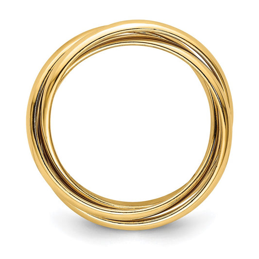 14k Polished Rolling Ring Size 5.5