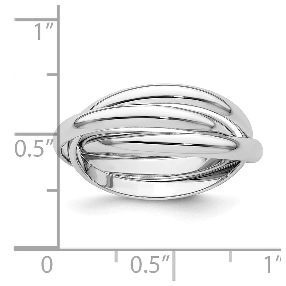 14k White Gold Polished Rolling Ring Size 4.5