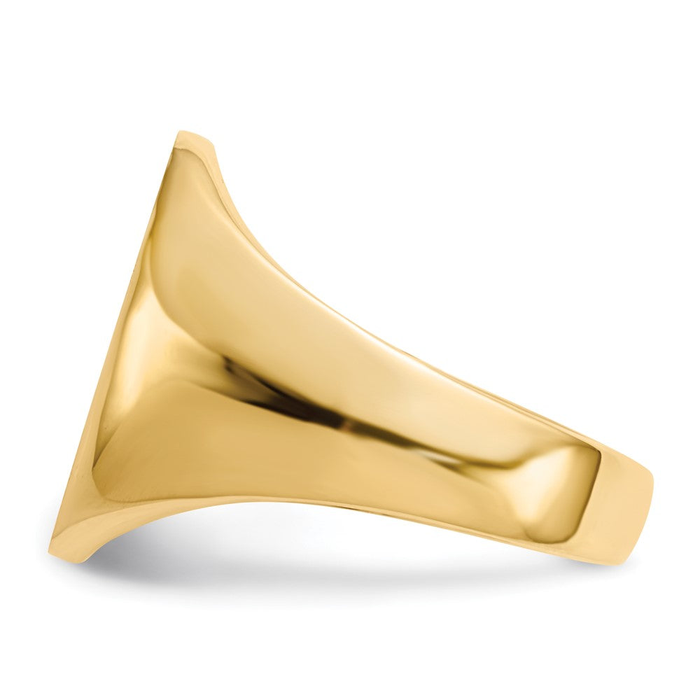 10ky 18.0x14.0mm Closed Back Men's Signet Ring