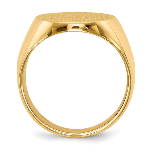 10k 15.5x19.0mm Oval Closed Back Mens Signet Ring