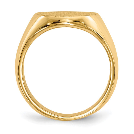 10k 17.5x14.0mm Oval Closed Back Mens Signet Ring