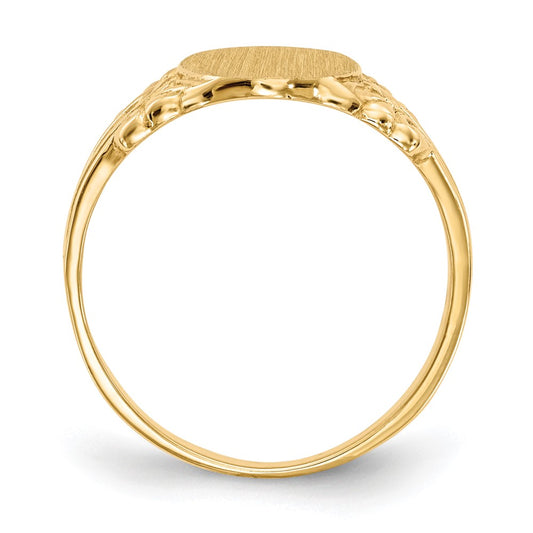 10k 10.0x8.0mm Oval Closed Back Signet Ring