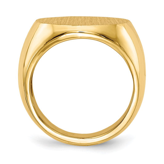 10k 18.0x18.0mm Round Open Back Mens Signet Ring