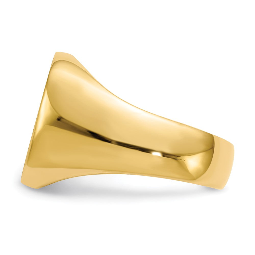 10k 16.0x17.0mm Closed Back Men's Signet Ring