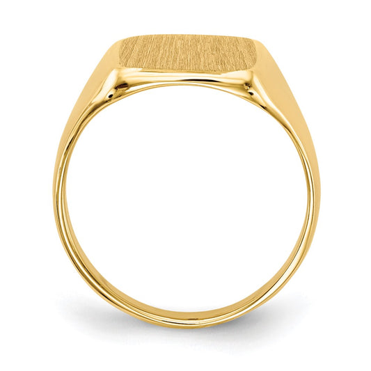 10k 10.0x10.0mm Square Closed Back Signet Ring