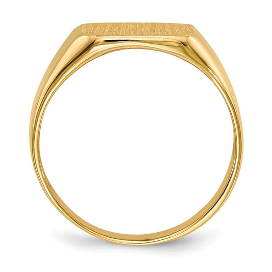 10k 13.0x12.5mm Square Open Back Mens Signet Ring