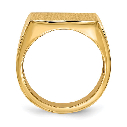 10k 17.5x17.0mm Square Open Back Mens Signet Ring