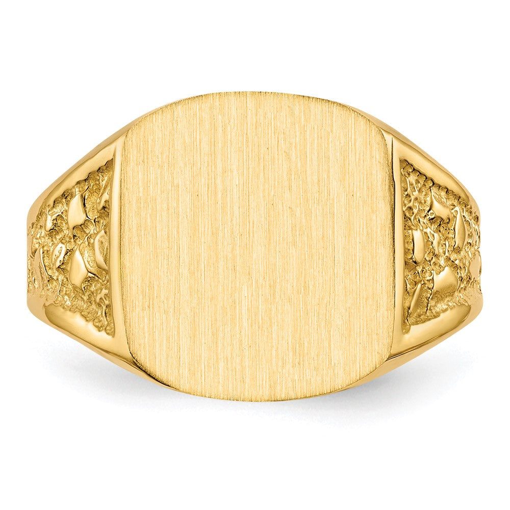 10k 14.0x12.5mm Closed Back Men's Signet Ring
