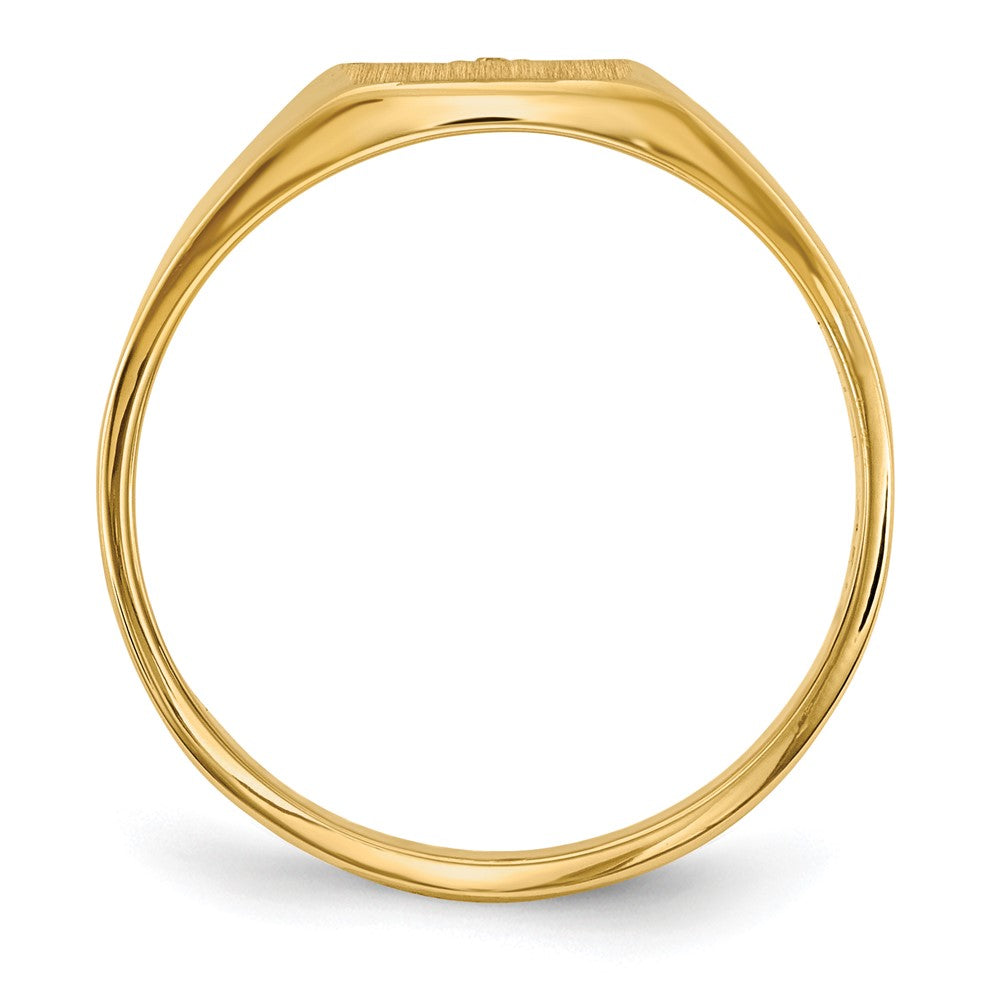 10k Polished Closed Back 8.0x7.0mm Diamond Signet Ring Mounting
