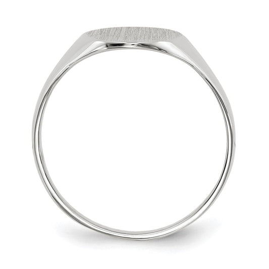 10k White Gold 10.0x9.0mm Round Open Back Signet Ring