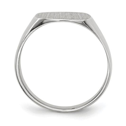 10k White Gold 12.5x12.5mm Cushion-shaped Closed Back Signet Ring