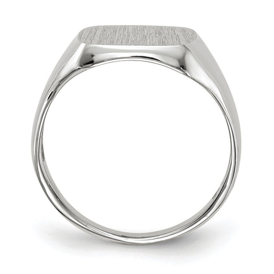 10k White Gold 11.0x10.5mm Octagon Closed Back Mens Signet Ring