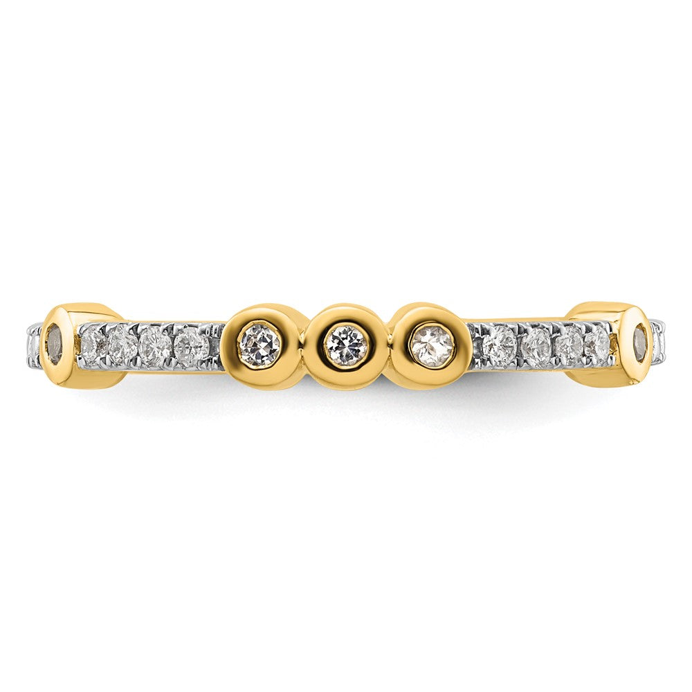 14k Stackable Expressions White Topaz and Diamond Ring