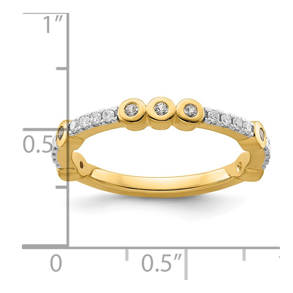 14k Stackable Expressions White Topaz and Diamond Ring