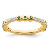 14k Stackable Expressions Created Emerald and Diamond Ring