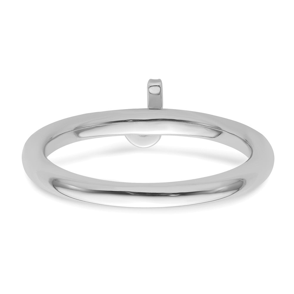 14K White Gold Stackable Diamond Initial J Size 7 Ring
