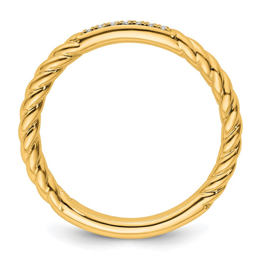 14k Stackable Expressions Diamond Twisted Ring