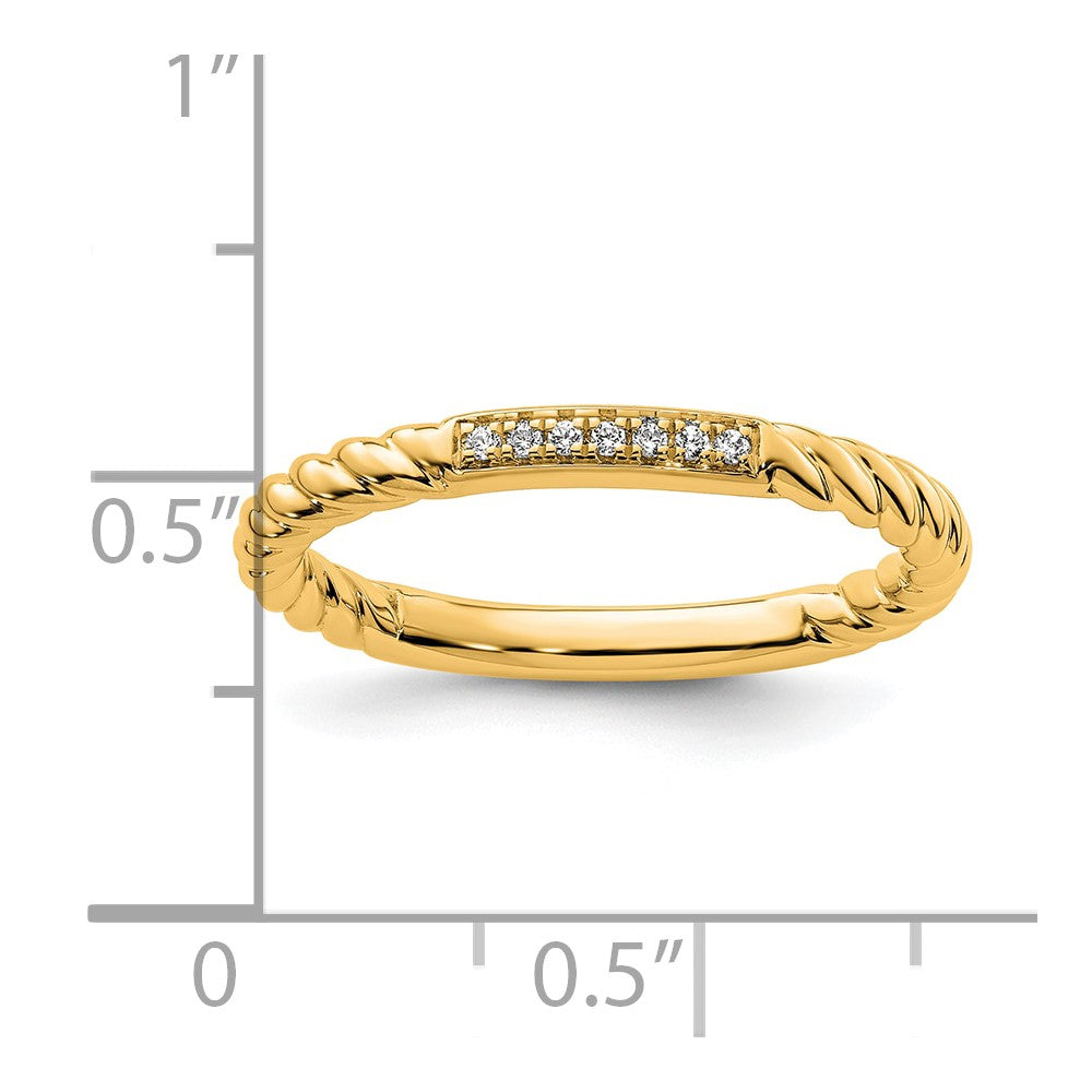 14k Stackable Expressions Diamond Twisted Ring