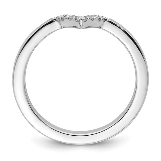 14k White Gold Stackable Expressions Diamond V-Shape Ring