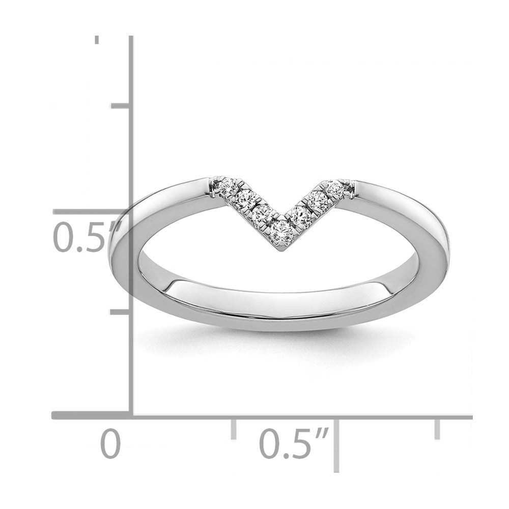 14k White Gold Stackable Expressions Diamond V-Shape Ring