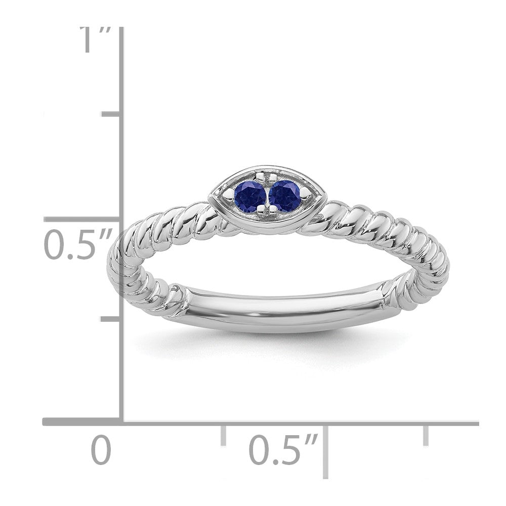 14k White Gold Stackable Expressions Created Sapphire Twisted Ring