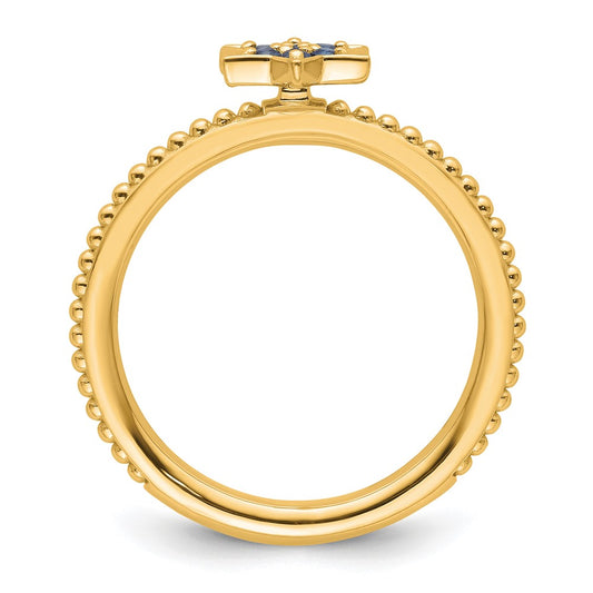 14k Stackable Expressions Created Sapphire Star Ring