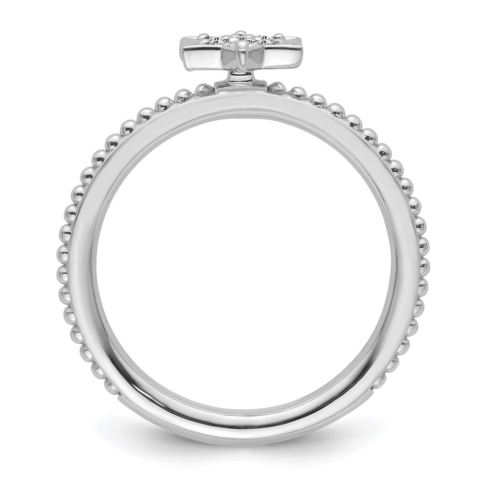 14k White Gold Stackable Expressions Diamond Star Ring