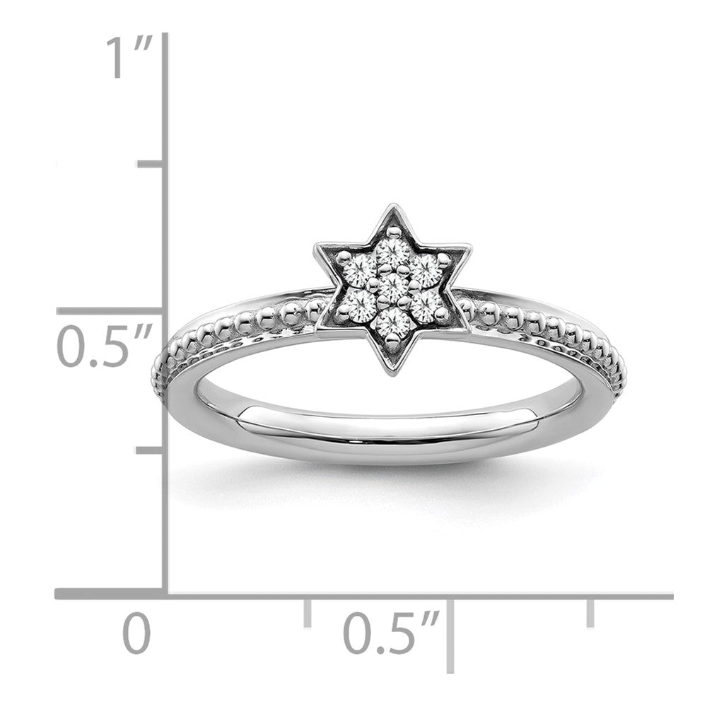 14k White Gold Stackable Expressions Diamond Star Ring