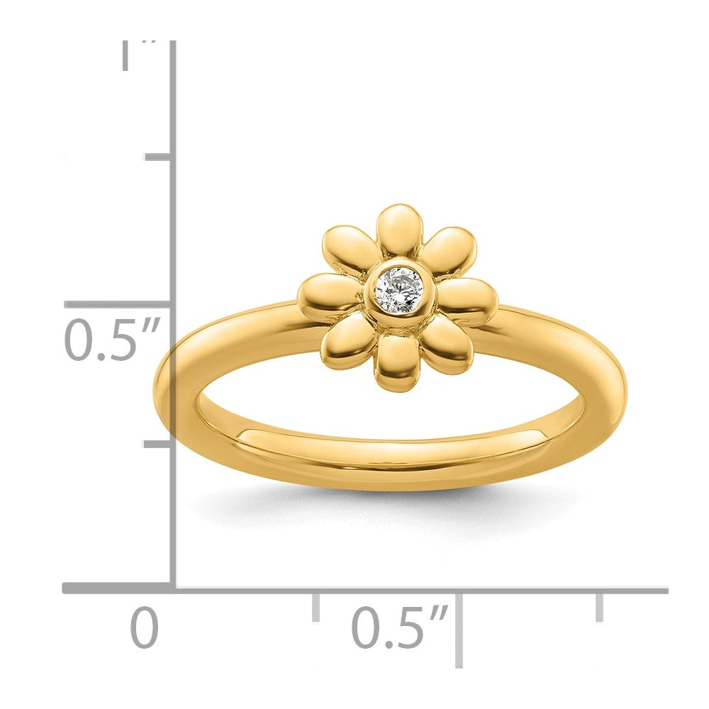 14k Stackable Expressions Diamond Flower Ring
