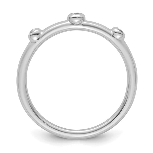 14k White Gold Stackable Expressions Diamond Ring