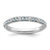 14k White Gold Stackable Expressions Aquamarine and Diamond Ring