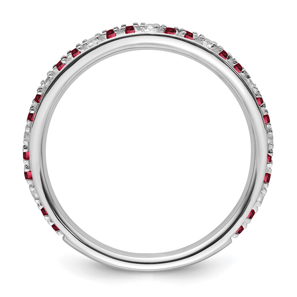 14k White Gold Stackable Expressions Created Ruby and Dia. Ring