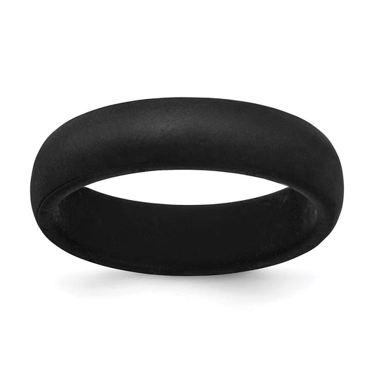 Silicone Black 5.7mm Domed Band Size 7