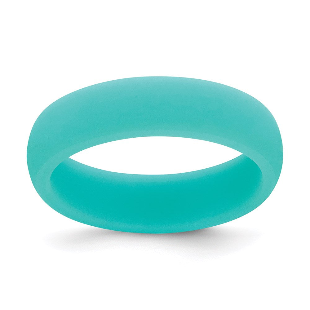 Silicone Sky Blue 5.7mm Domed Band Size 9