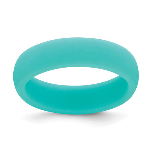 Silicone Sky Blue 5.7mm Domed Band Size 9