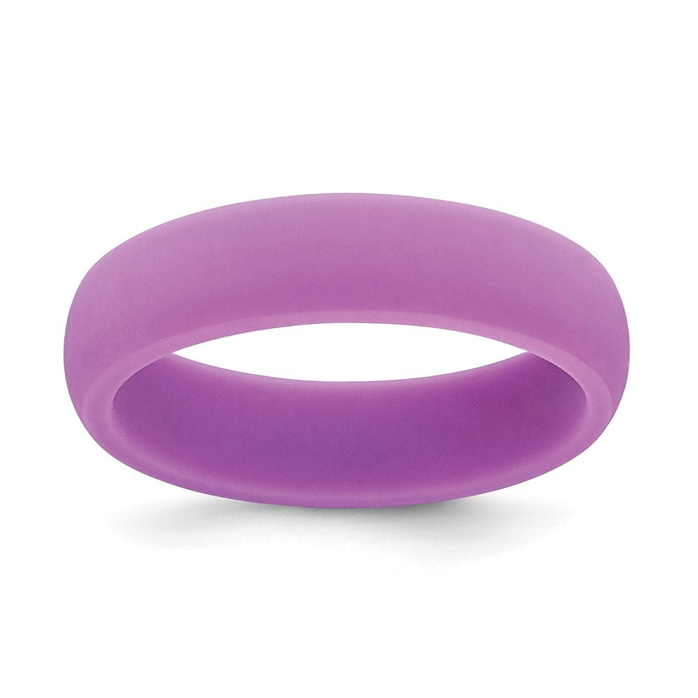 Silicone Purple 5.7mm Domed Band Size 7