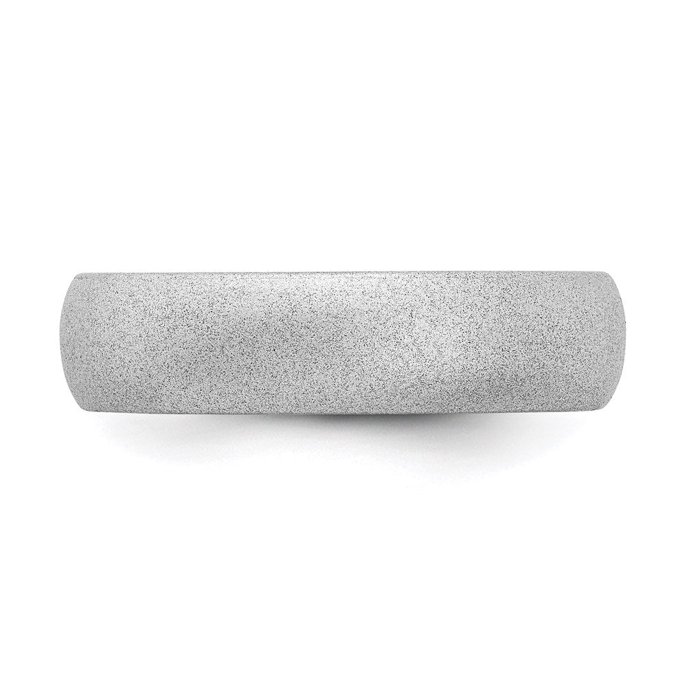 Silicone Silver Metallic 5.7mm Domed Band Size 7