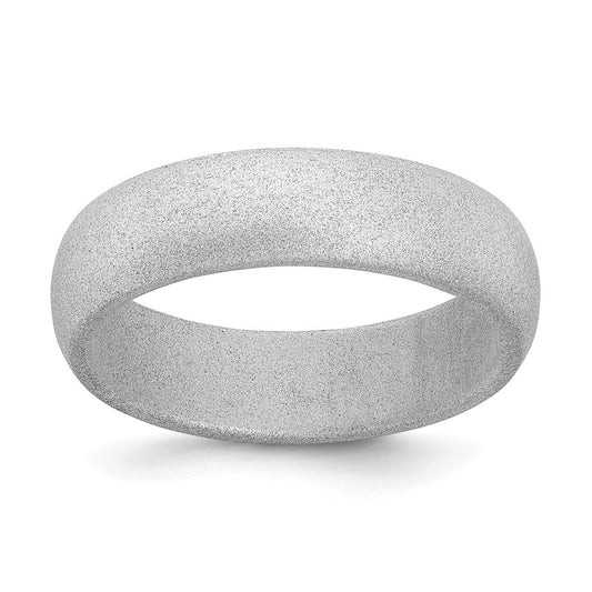 Silicone Silver Metallic 5.7mm Domed Band Size 6