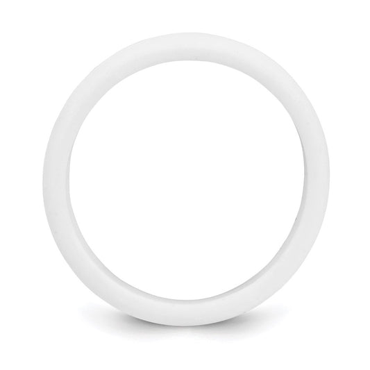 Silicone White 5.7mm Domed Band Size 6