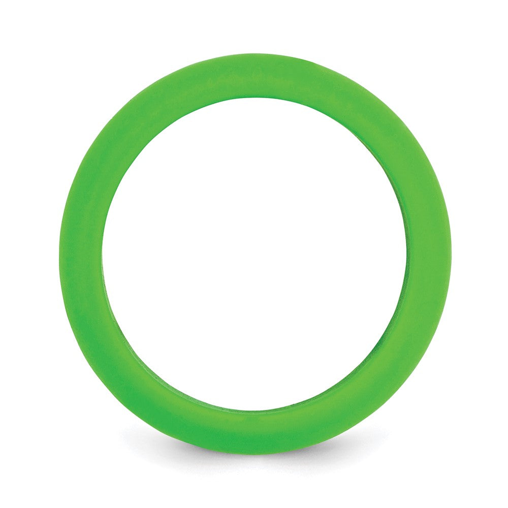 Silicone Green 8mm Domed Band Size 7