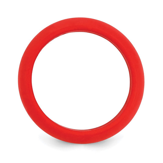 Silicone Red 8mm Domed Band Size 8