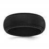 Silicone Black 8mm Ridged Edge Band Size 12