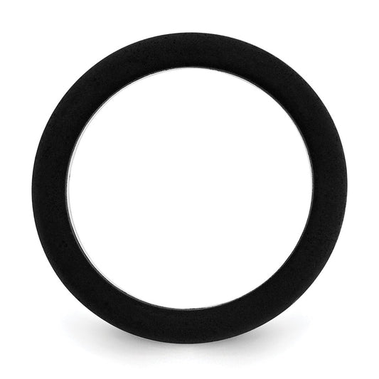 Silicone Black with White Line Center 7.5mm Flat Band Size 8