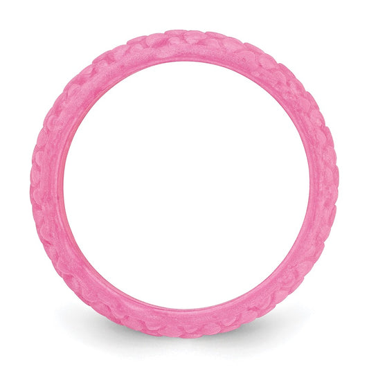 Silicone Pink Mermaid Pattern 5.7mm Domed Band Size 8