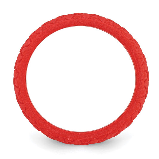Silicone Red Mermaid Pattern 5.7mm Domed Band Size 8
