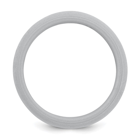 Silicone Silver Metallic 8mm Band