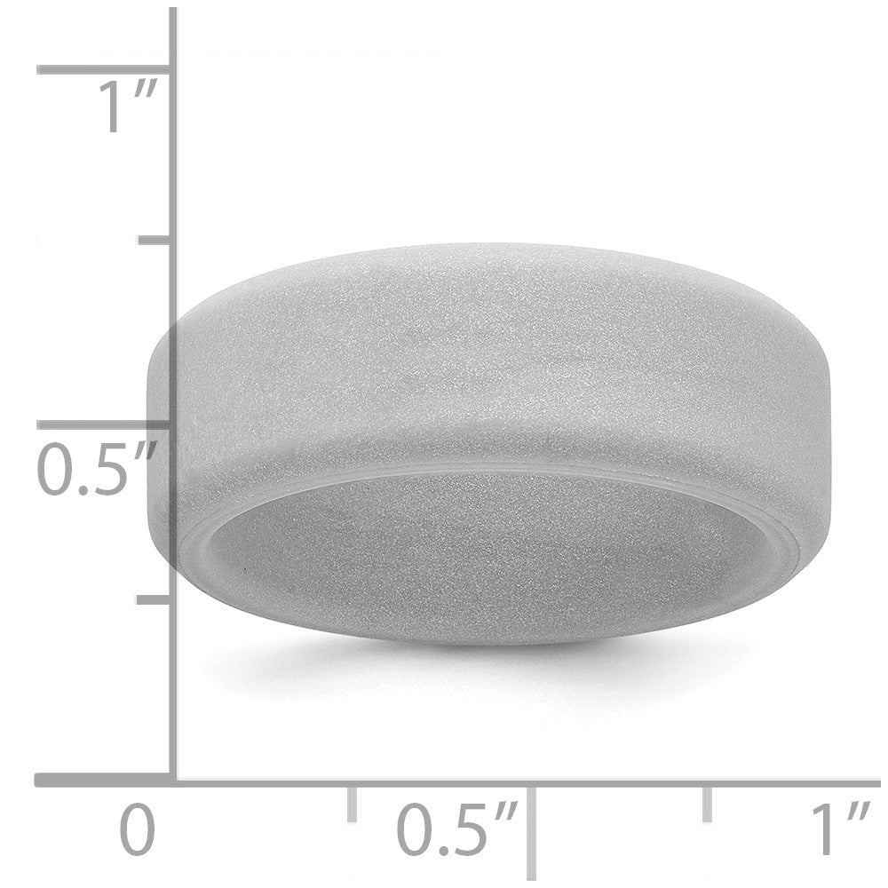 Silicone Silver Metallic 8mm Band